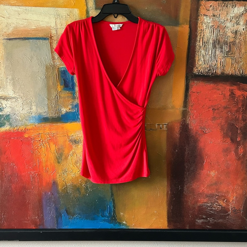 Boden Vibrant Red Wrap Blouse